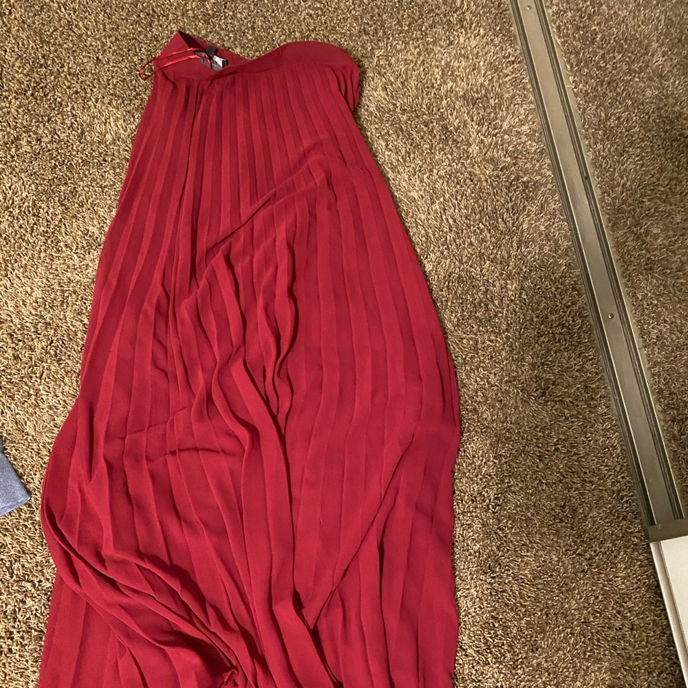 Never worn red pleated maxi skirt size small